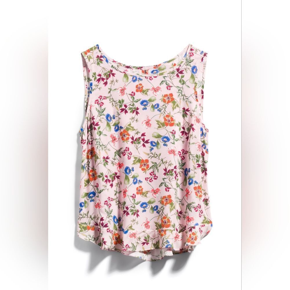 Barely worn like new "Adelene Top" sleeveless pink floral tank blouse